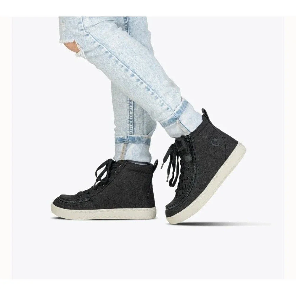New Boy's BILLY Footwear Shoes Inclusion Adaptive Hi-top Black Zipper - Size 1